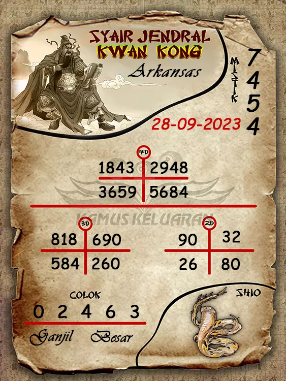syair jendral kwan kwong arkansas 28 09 2023
