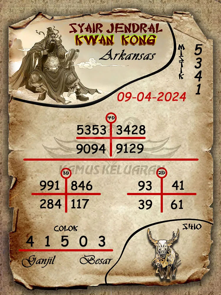 syair jendral kwan kwong arkansas 09 04 2024