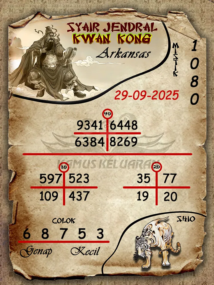 Syair jendral kwan kong Arkansas 29 09 2025