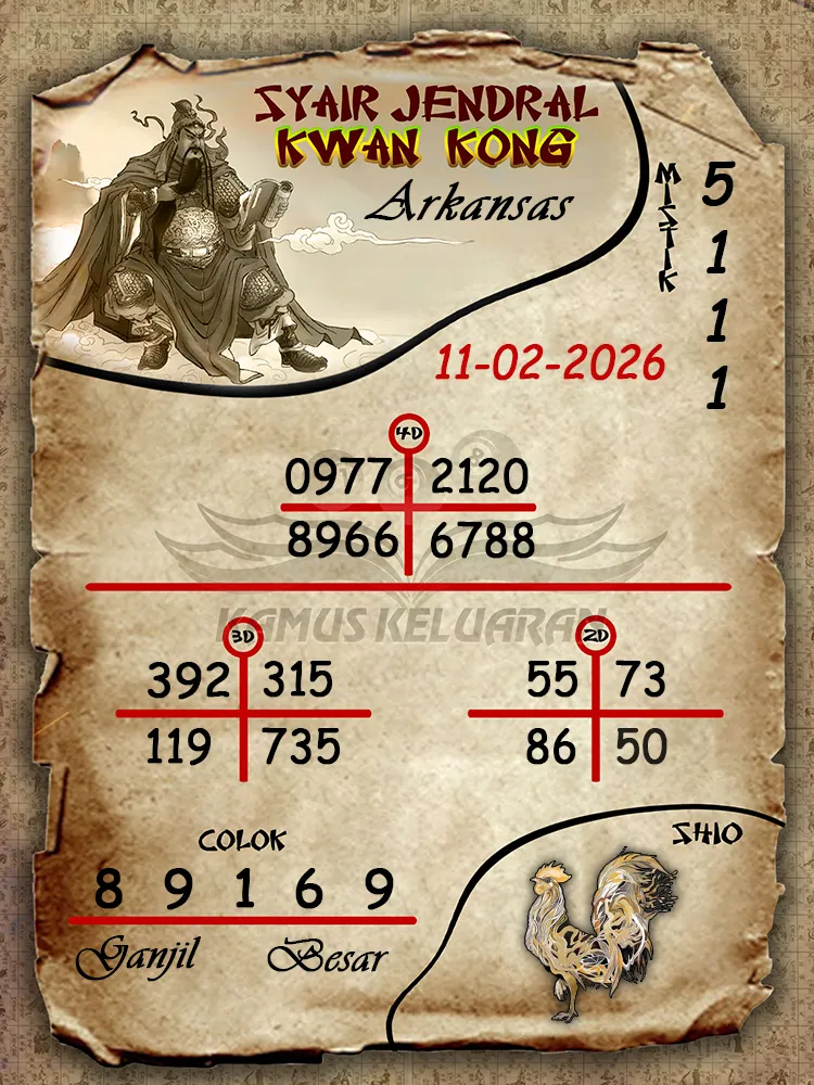 Syair Jendral Kwan Kong Arkansas 11 02 2026