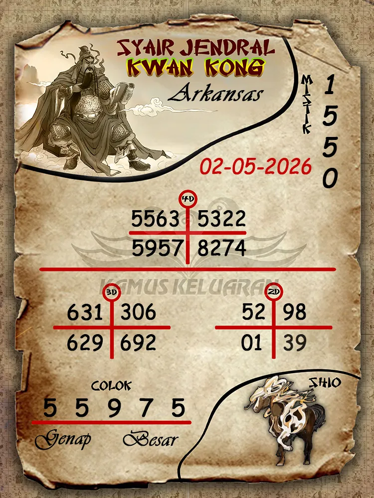 Syair Jendral Kwan Kong Arkansas 02 05 2026