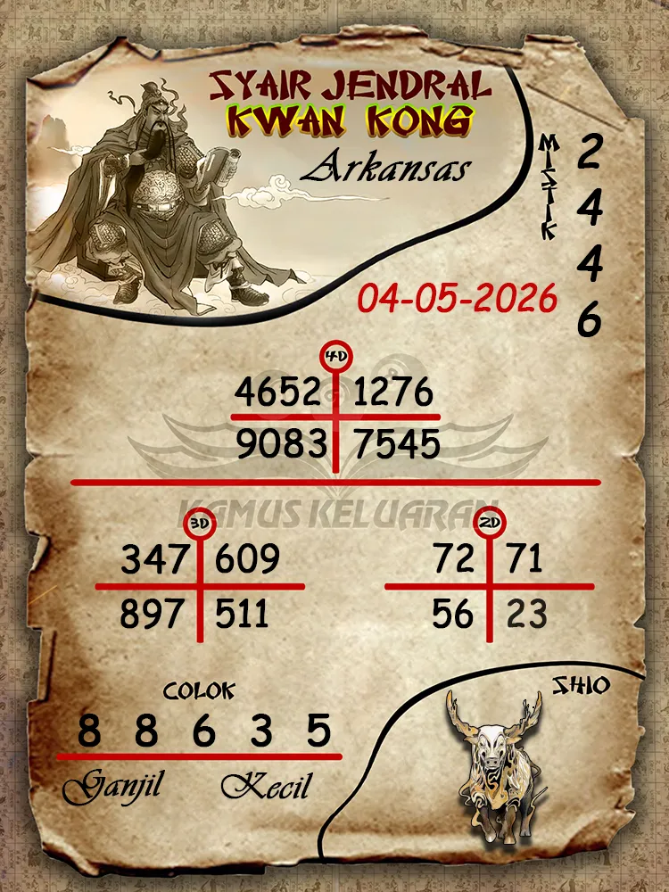 Syair Jendral Kwan Kong Arkansas 04 05 2026