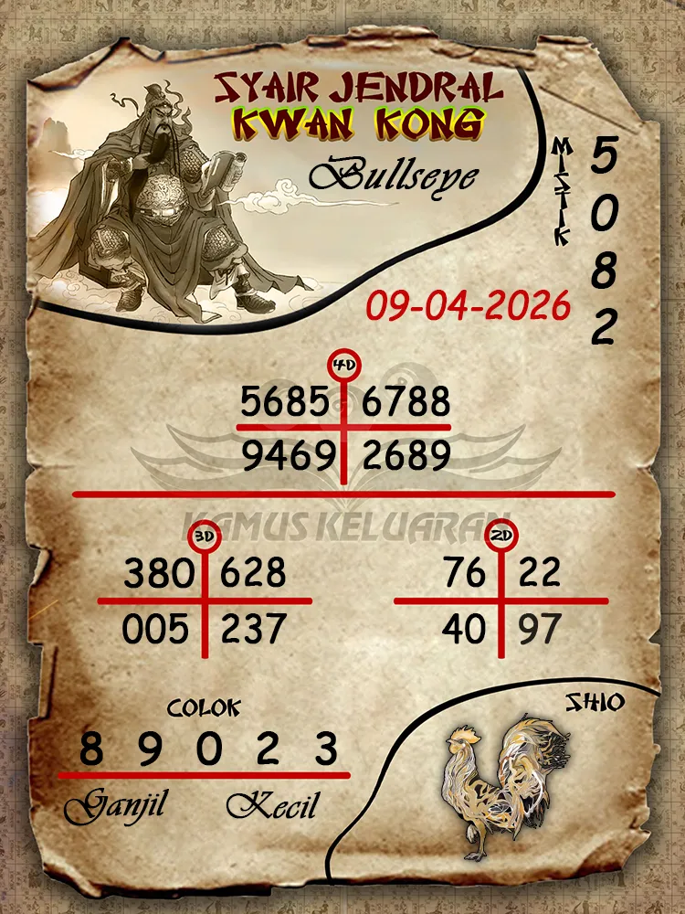 Syair Jendral Kwan Kong Bullseye 09 04 2026