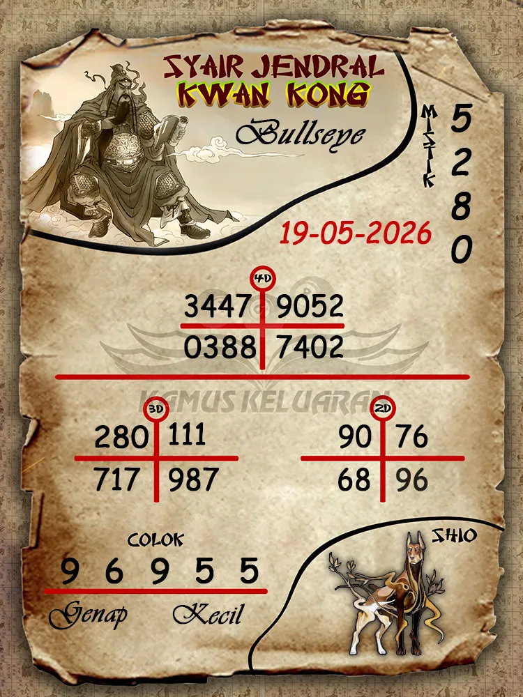 Syair Jendral Kwan Kong Bullseye 19 05 2026