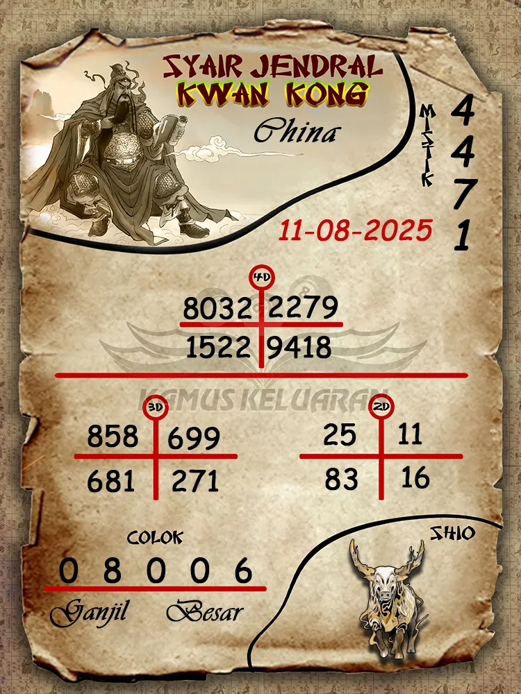 syair jendral kwan kong China 11 08 2025