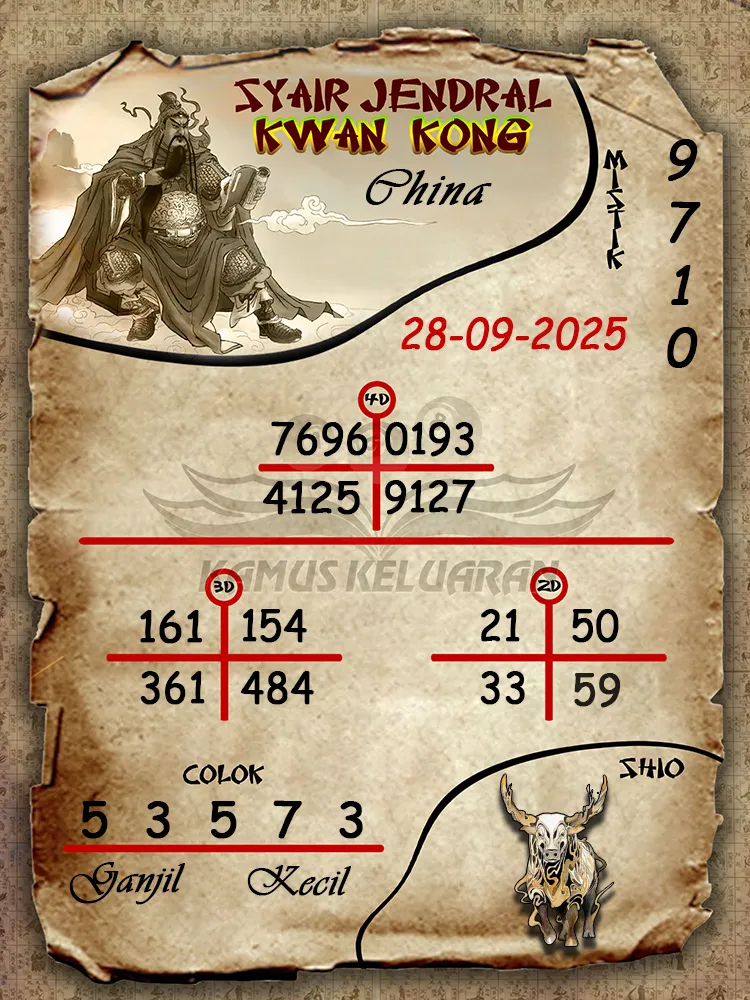 Syair jendral kwan kong China 28 09 2025
