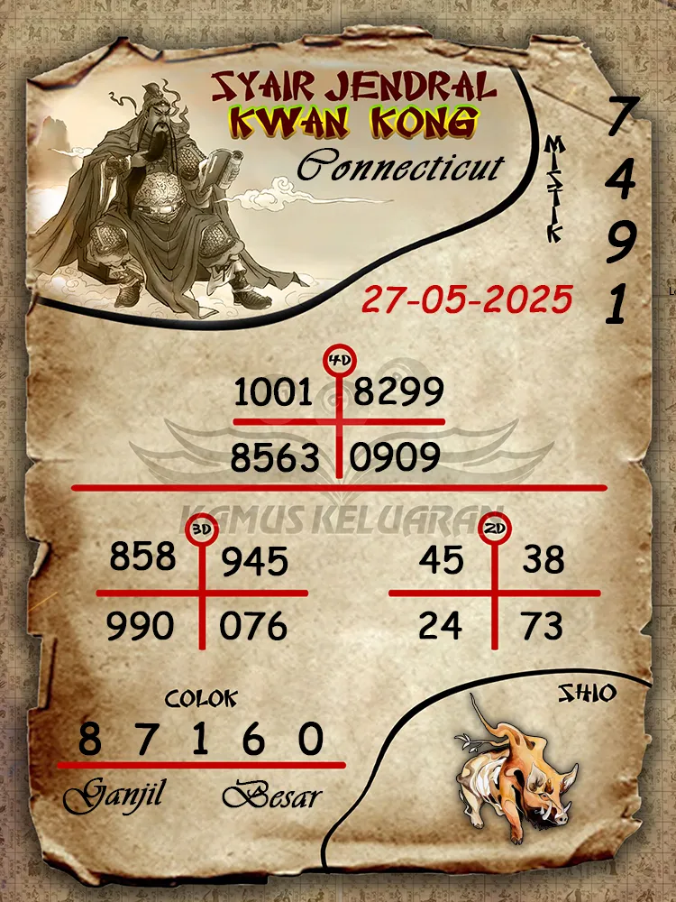 syair jendral kwan kong connecticut 27 05 2025