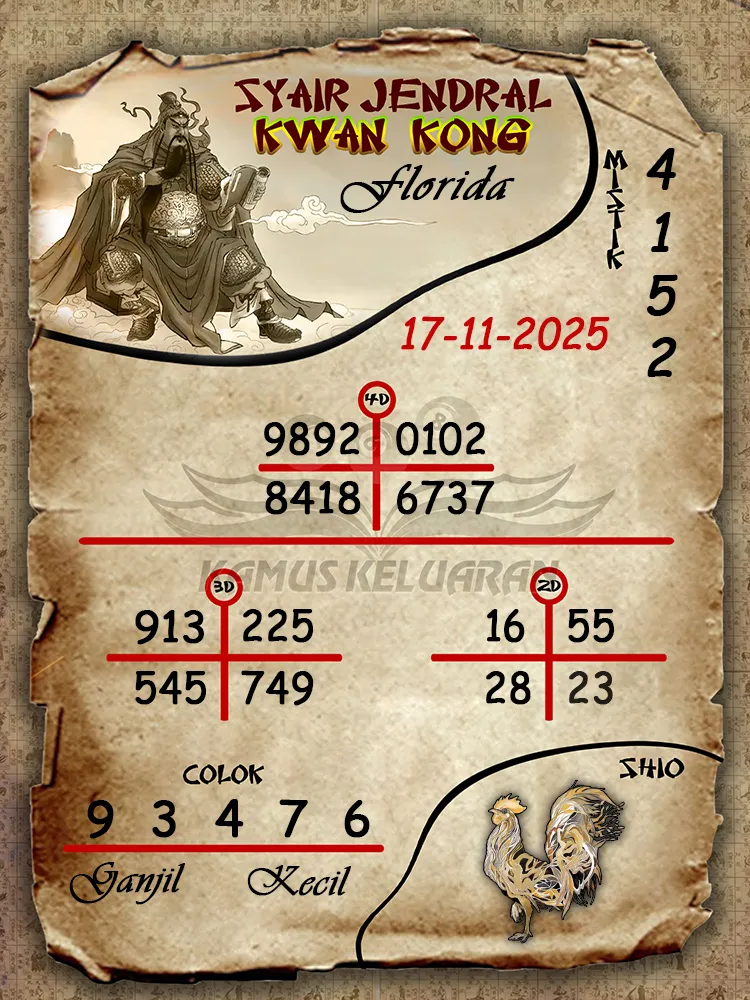 Syair Jendral Kwan Kong Florida 17 11 2025