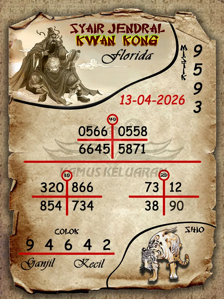 Syair Jendral Kwan Kong Florida 13 04 2026