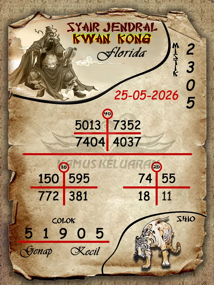 Syair Jendral Kwan Kong Florida 25 05 2026