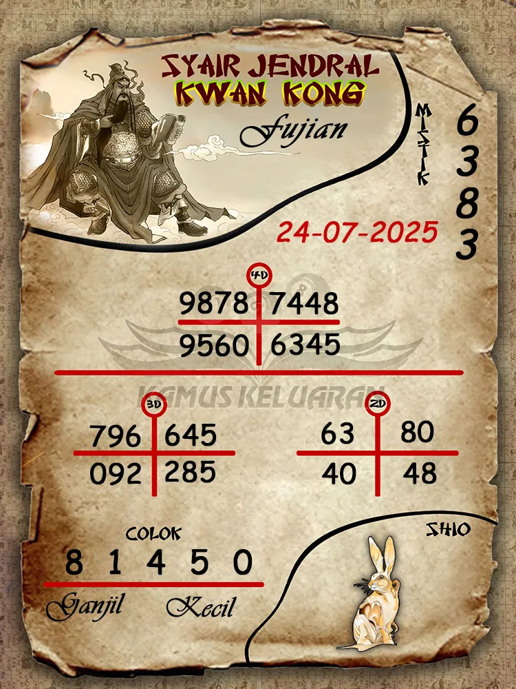 syair jendral kwan kong Fujian 24 07 2025