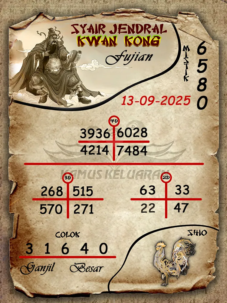 syair jendral kwan kong Fujian 13 09 2025
