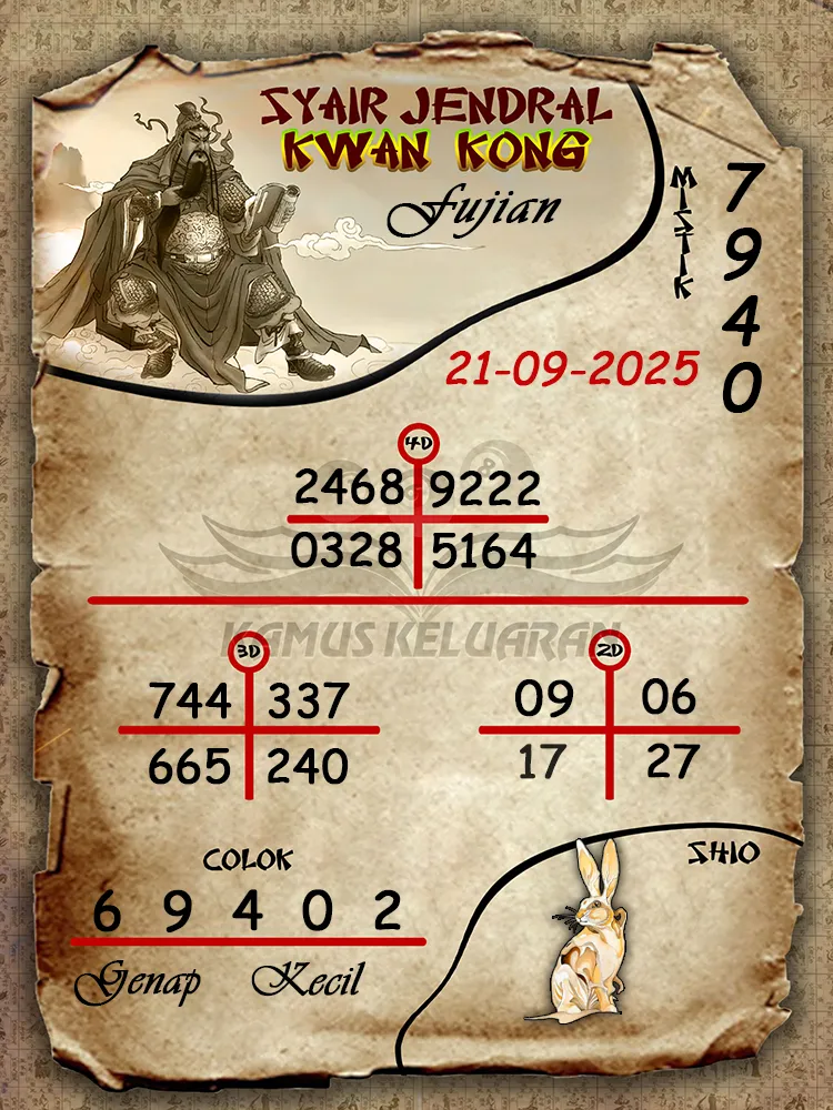 syair jendral kwan kong Fujian 21 09 2025