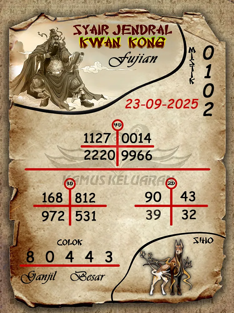 syair jendral kwan kong Fujian 23 09 2025