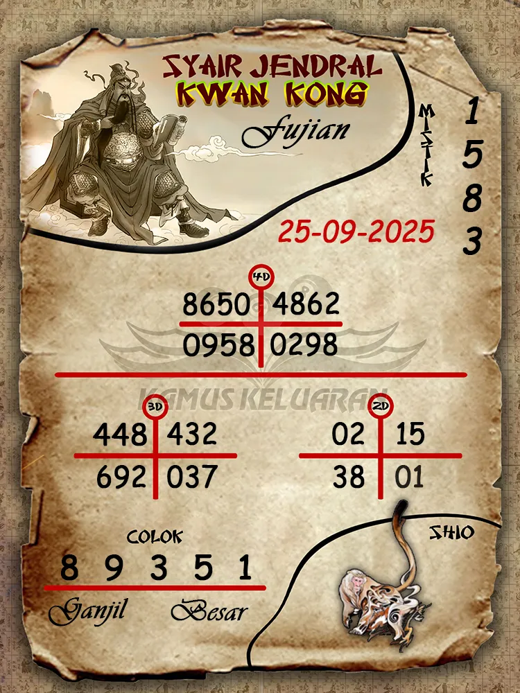 syair jendral kwan kong Fujian 25 09 2025