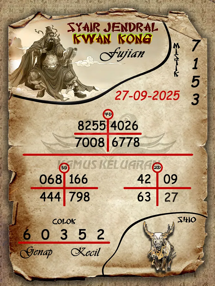 Syair jendral kwan kong Fujian 27 09 2025