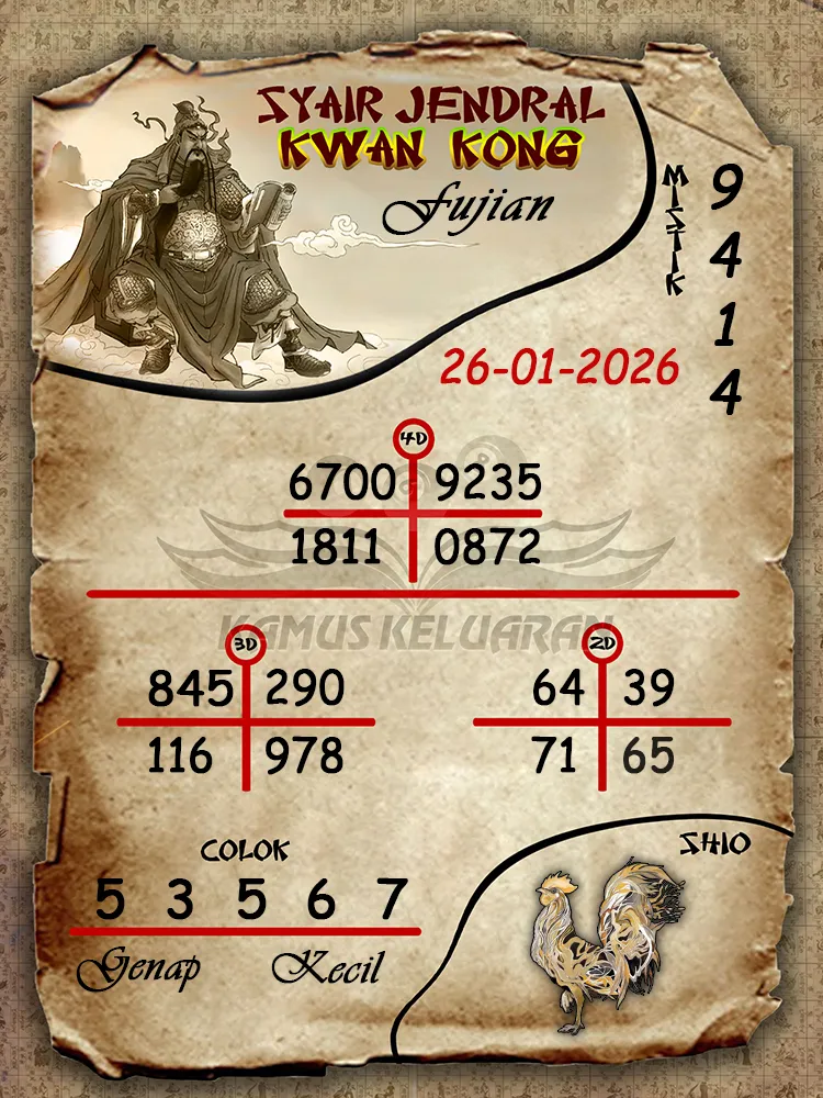 Syair Jendral Kwan Kong Fujian 26 01 2026