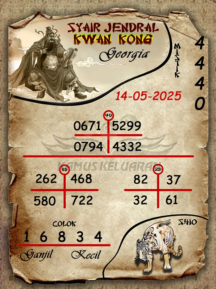 syair jendral kwan kong georgia 14 05 2025