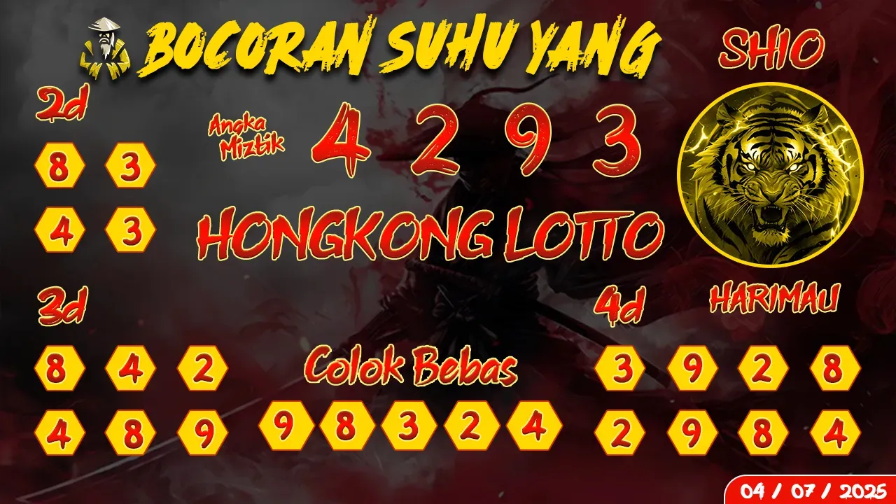 syair Bocoran Suhu Yang Hongkong Lotto 04 07 2025