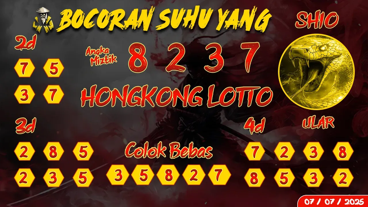 syair Bocoran Suhu Yang Hongkong Lotto 07 07 2025