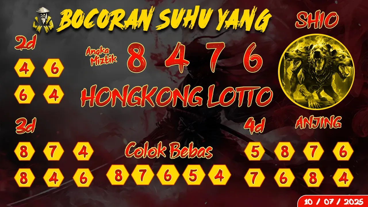 syair Bocoran Suhu Yang Hongkong Lotto 10 07 2025