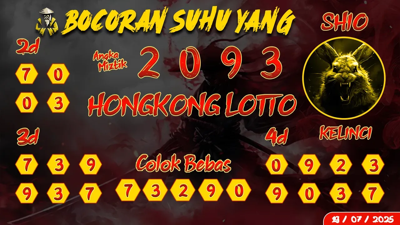 syair Bocoran Suhu Yang Hongkong Lotto 19 07 2025