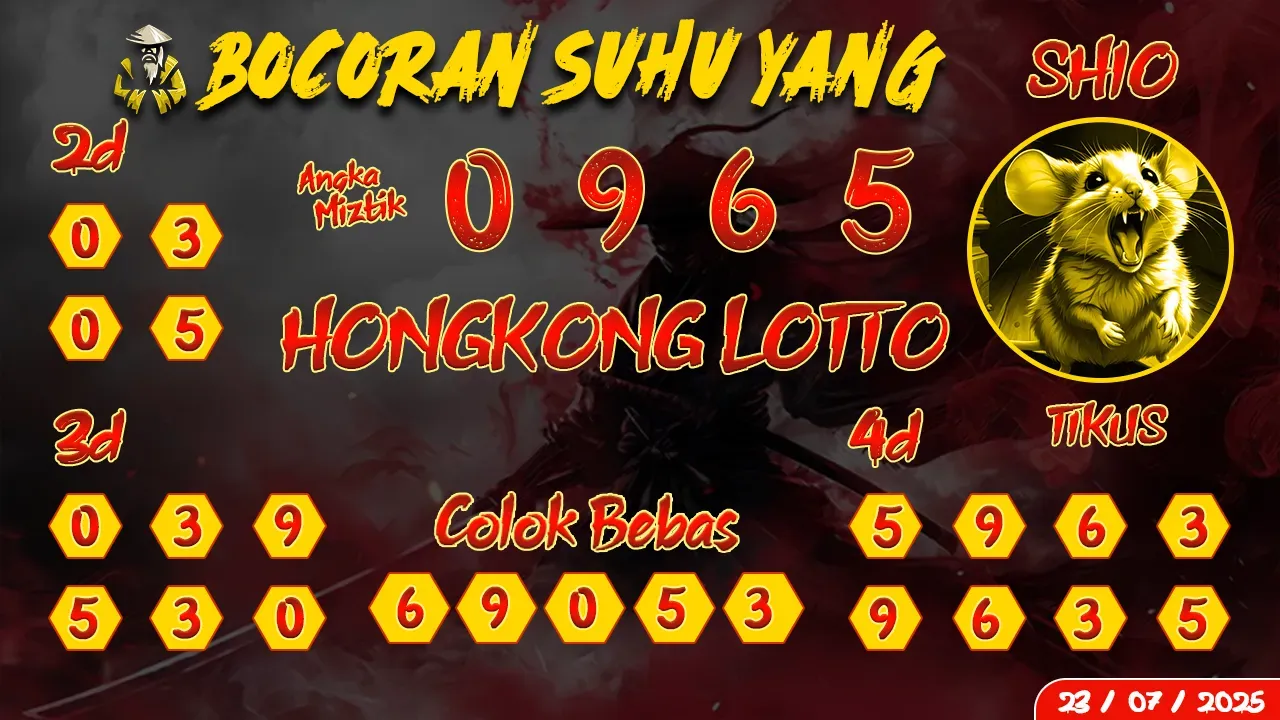 syair Bocoran Suhu Yang Hongkong Lotto 23 07 2025