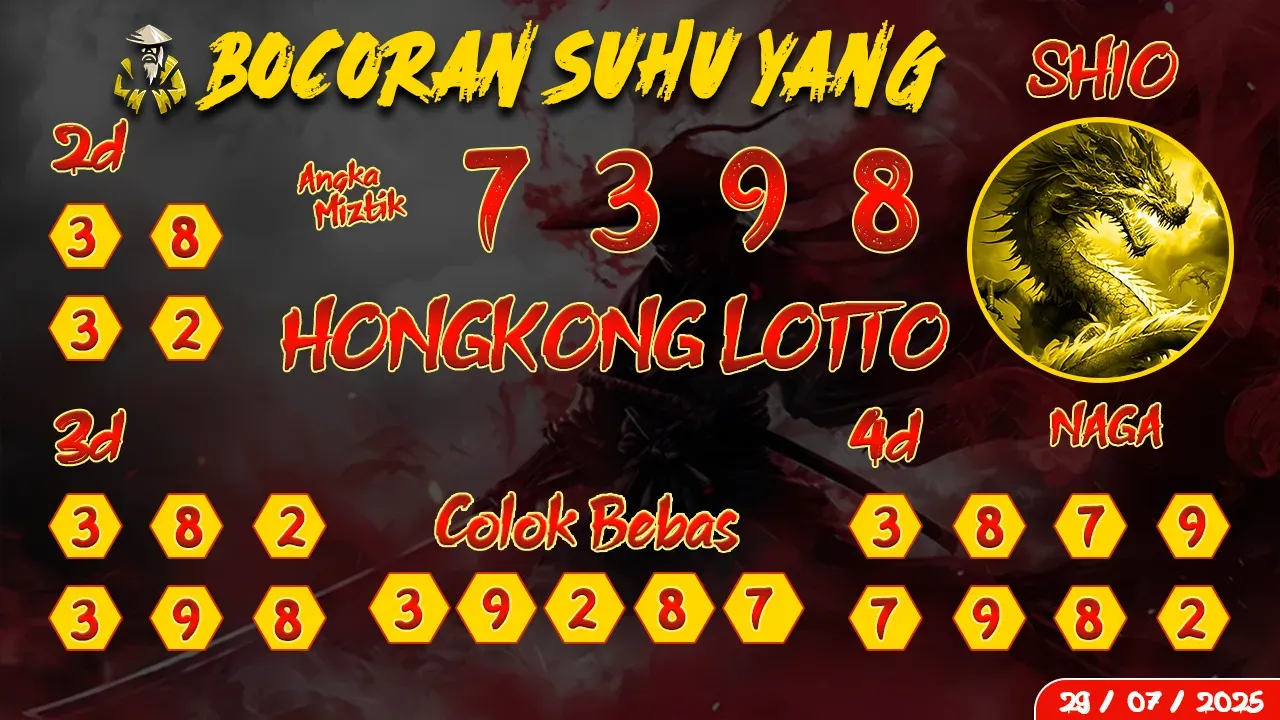 syair Bocoran Suhu Yang Hongkong Lotto 29 07 2025