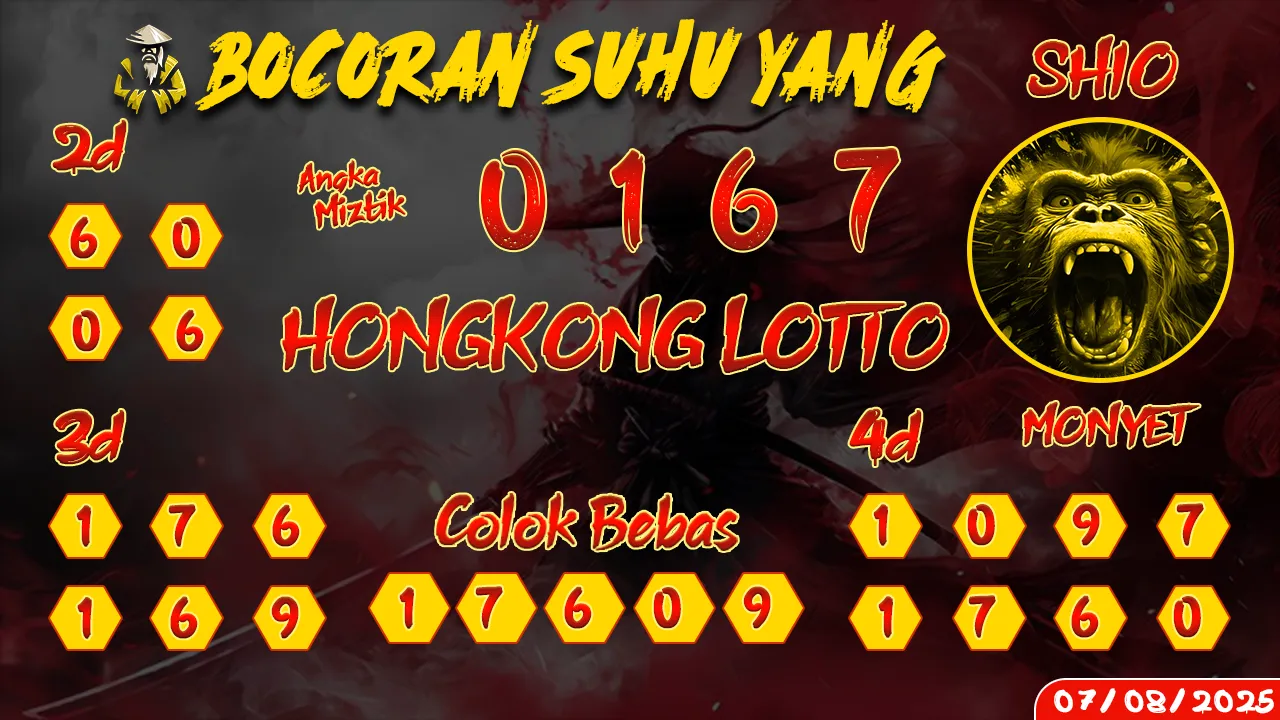 syair Bocoran Suhu Yang Hongkong Lotto 07 08 2025