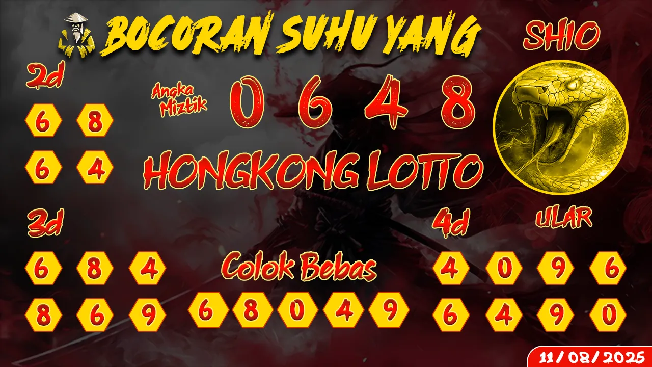 syair Bocoran Suhu Yang Hongkong Lotto 11 08 2025