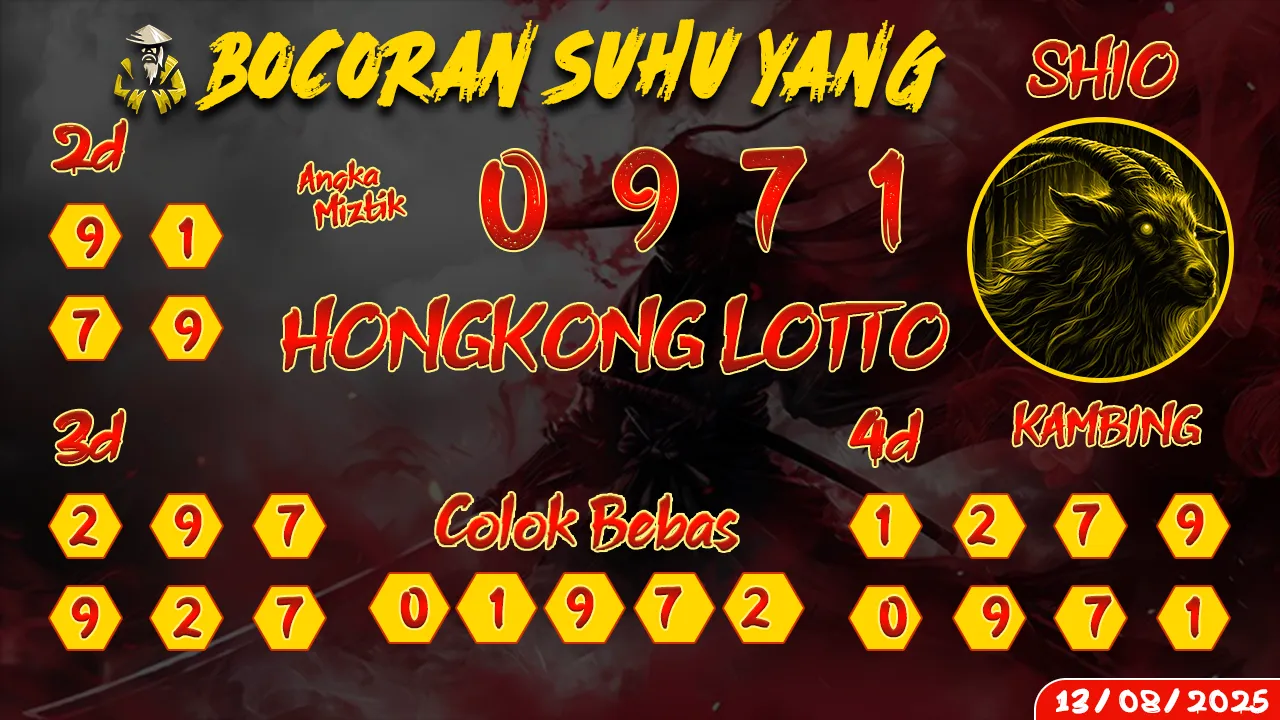 syair Bocoran Suhu Yang Hongkong Lotto 13 08 2025