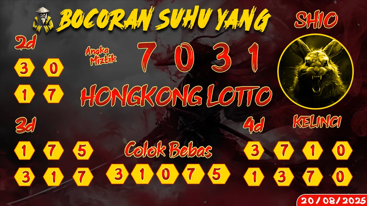 syair Bocoran Suhu Yang Hongkong Lotto 20 08 2025