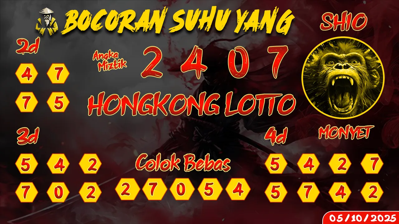 syair Bocoran Suhu Yang Hongkong Lotto 05 10 2025