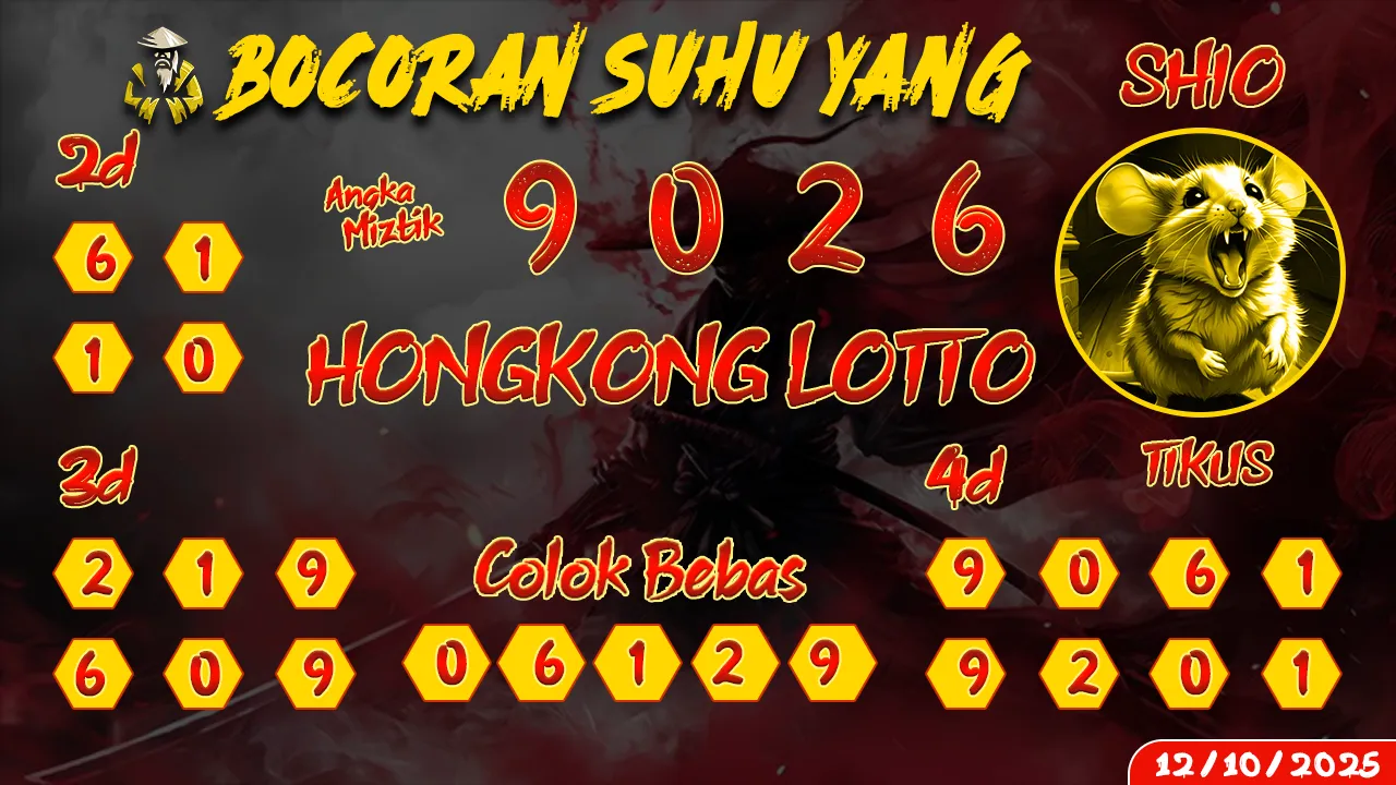 syair Bocoran Suhu Yang Hongkong Lotto 12 10 2025