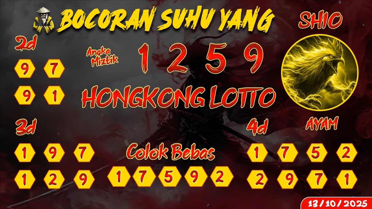 syair Bocoran Suhu Yang Hongkong Lotto 13 10 2025
