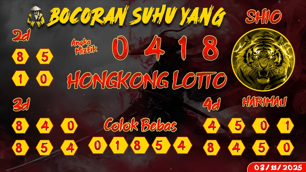 syair Bocoran Suhu Yang Hongkong Lotto 03 11 2025