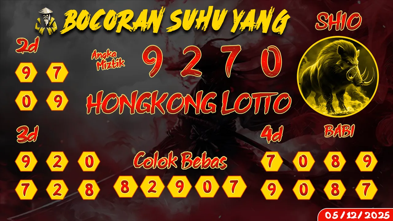 syair Bocoran Suhu Yang Hongkong Lotto 05 12 2025