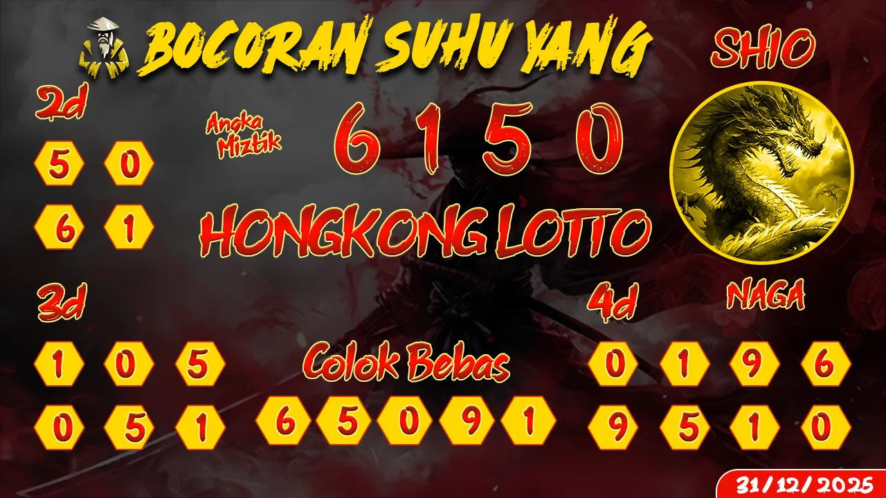 syair Bocoran Suhu Yang Hongkong Lotto 31 12 2025