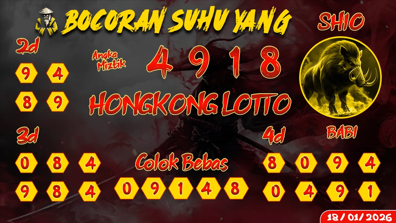 syair Bocoran Suhu Yang Hongkong Lotto 18 01 2026