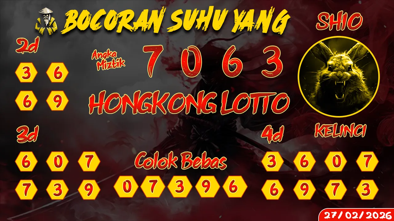 syair Bocoran Suhu Yang Hongkong Lotto 27 02 2026