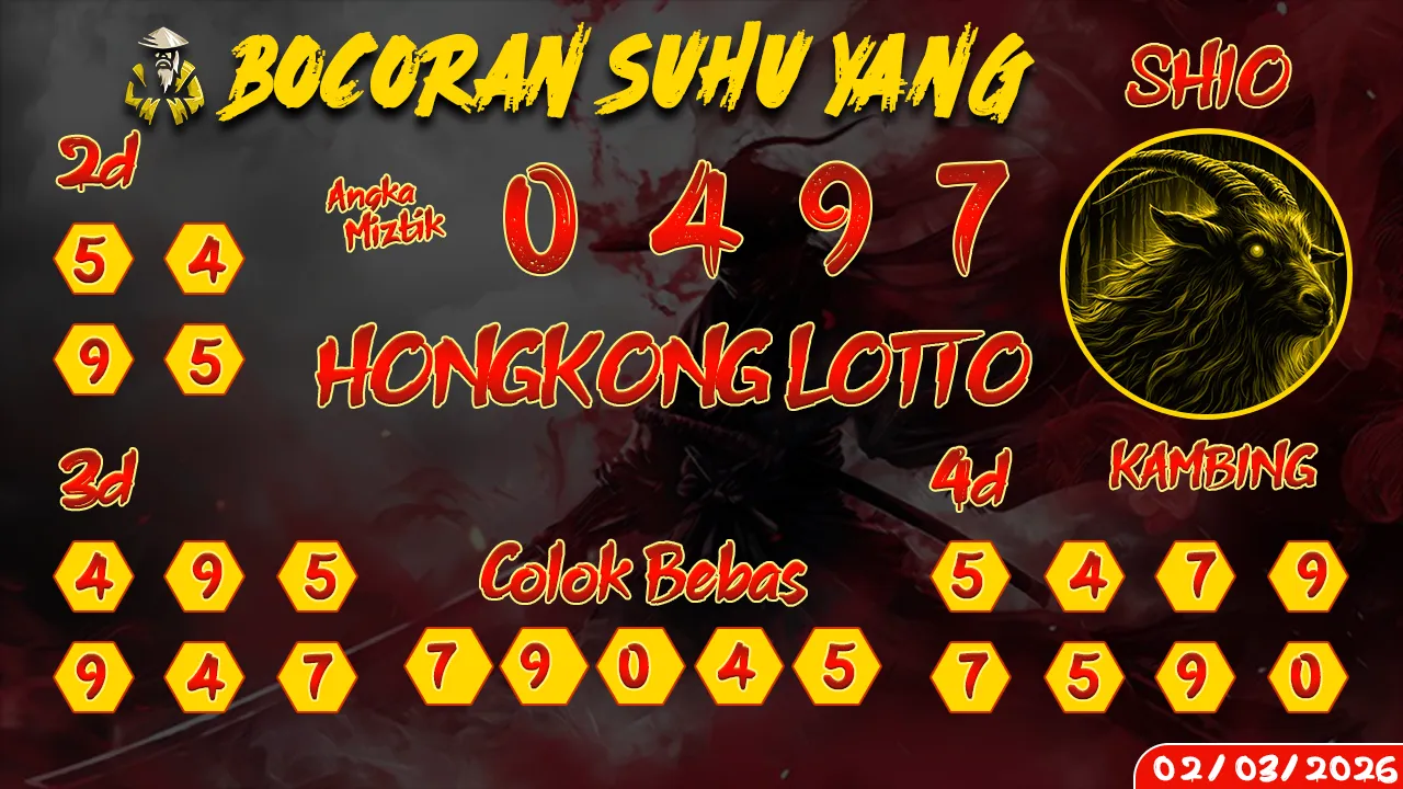 syair Bocoran Suhu Yang Hongkong Lotto 02 03 2026