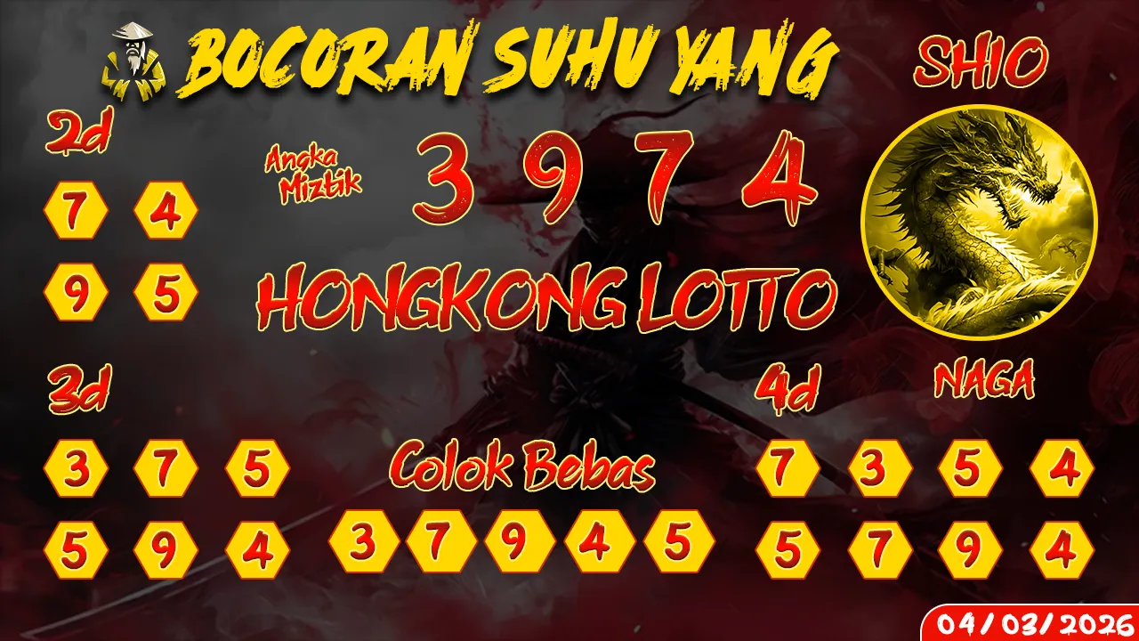 syair Bocoran Suhu Yang Hongkong Lotto 04 03 2026