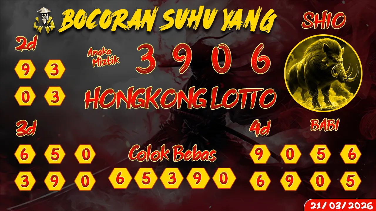 syair Bocoran Suhu Yang Hongkong Lotto 21 03 2026