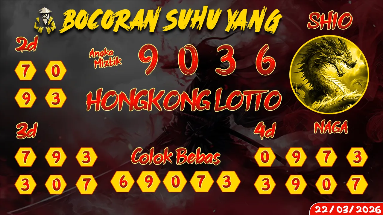 syair Bocoran Suhu Yang Hongkong Lotto 22 03 2026