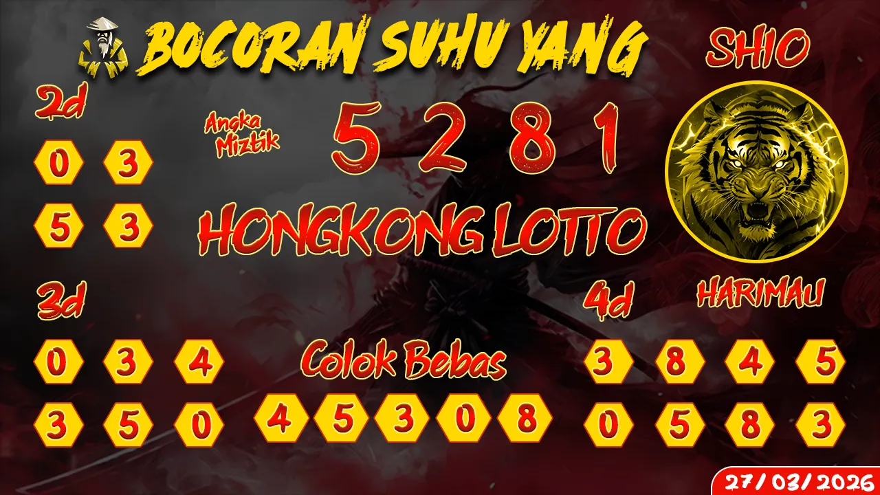 syair Bocoran Suhu Yang Hongkong Lotto 27 03 2026