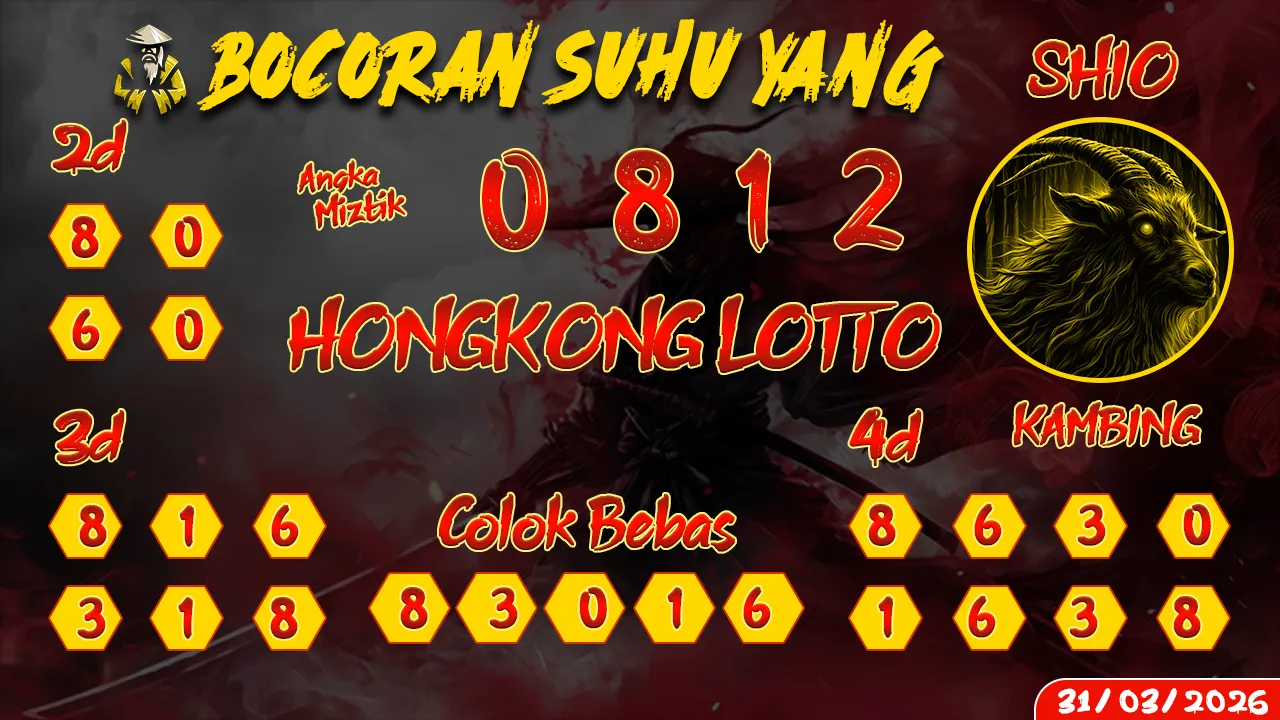 syair Bocoran Suhu Yang Hongkong Lotto 31 03 2026