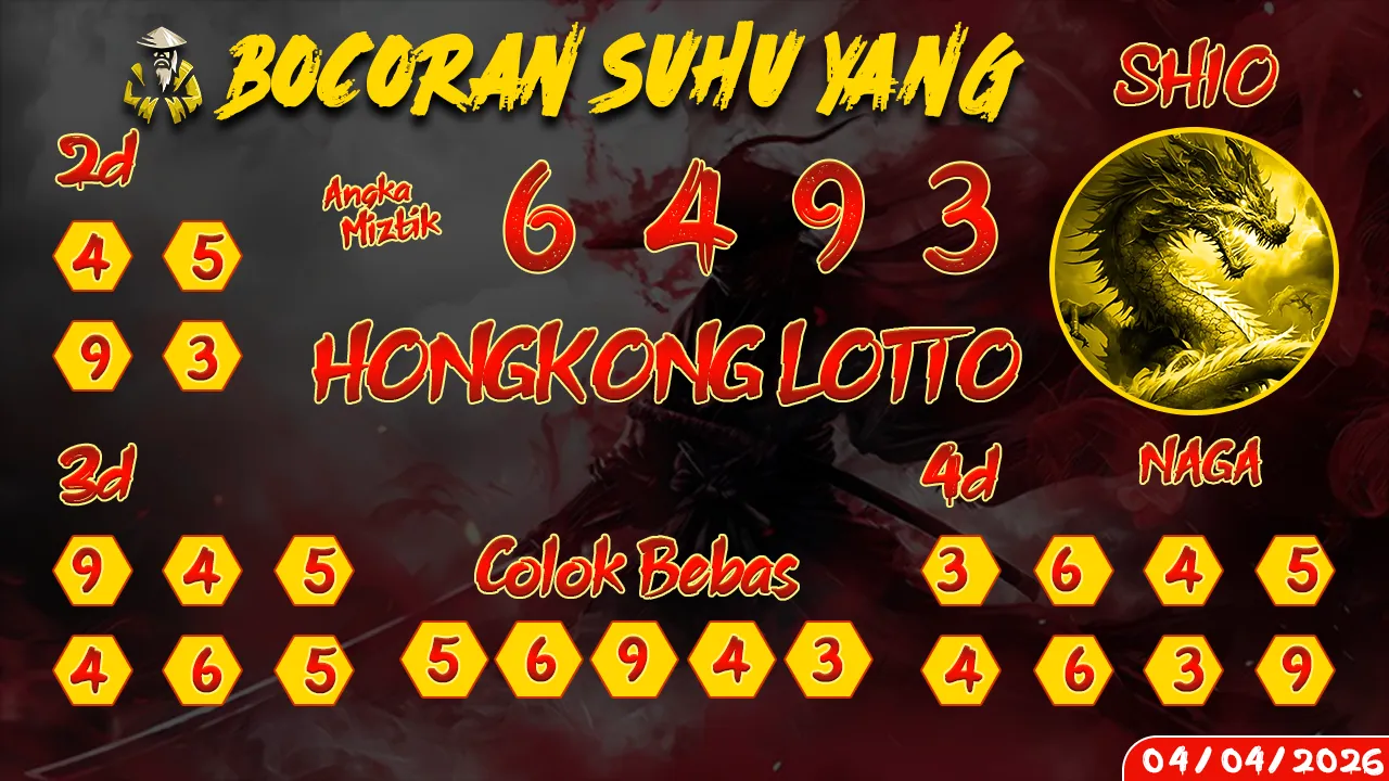 syair Bocoran Suhu Yang Hongkong Lotto 04 04 2026