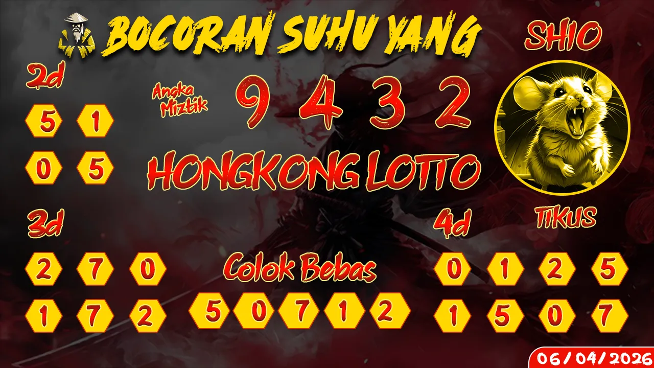 syair Bocoran Suhu Yang Hongkong Lotto 06 04 2026
