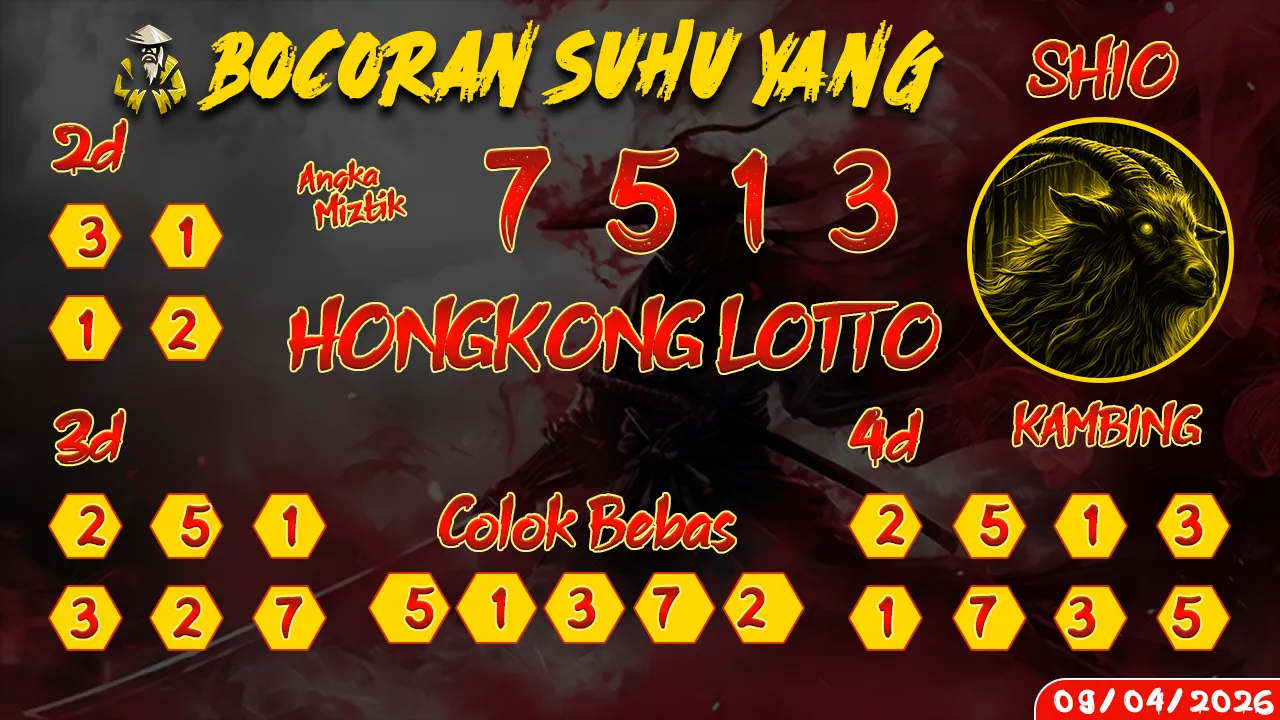 syair Bocoran Suhu Yang Hongkong Lotto 09 04 2026