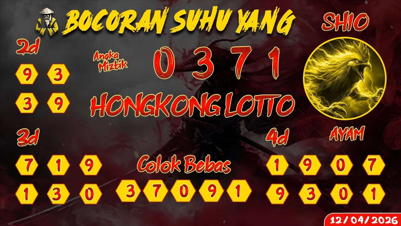 syair Bocoran Suhu Yang Hongkong Lotto 12 04 2026